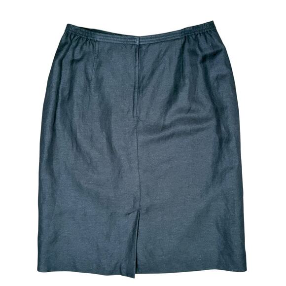 Mary McFadden Pencil Skirt Women 12P Linen Career Capsule Minimal Neutral Luxury - Picture 5 of 7